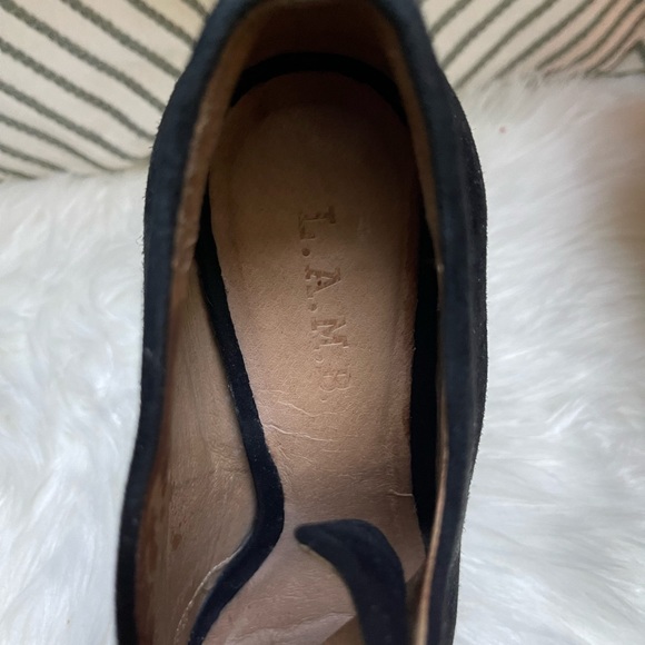 L.A.M.B Isabella Black Suede Leather Stiletto Booties - Picture 10 of 14